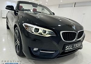 BMW 220I Convertible HID NAV 2015 Black Push Start 